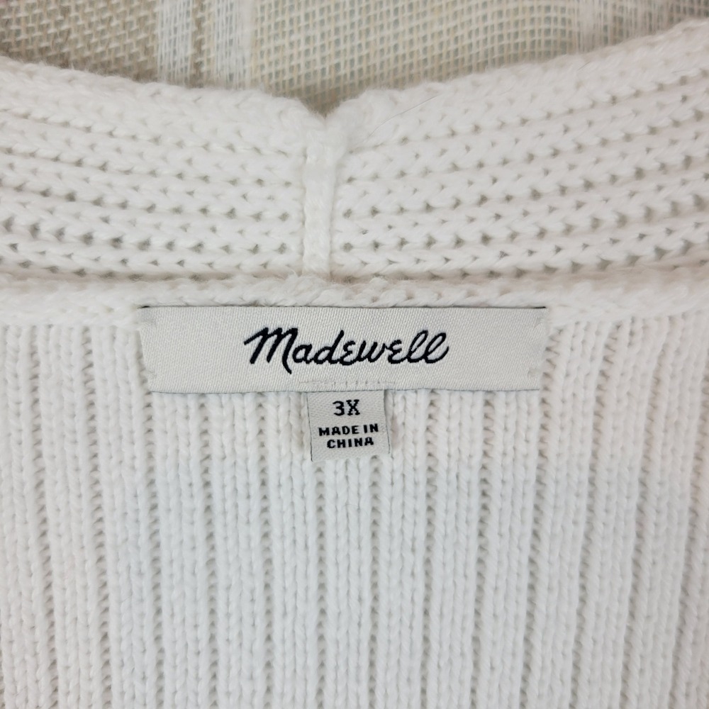 Madewell Nolan Ribbed Cardigan Sweater White Size 3X - Picture 5 of 11